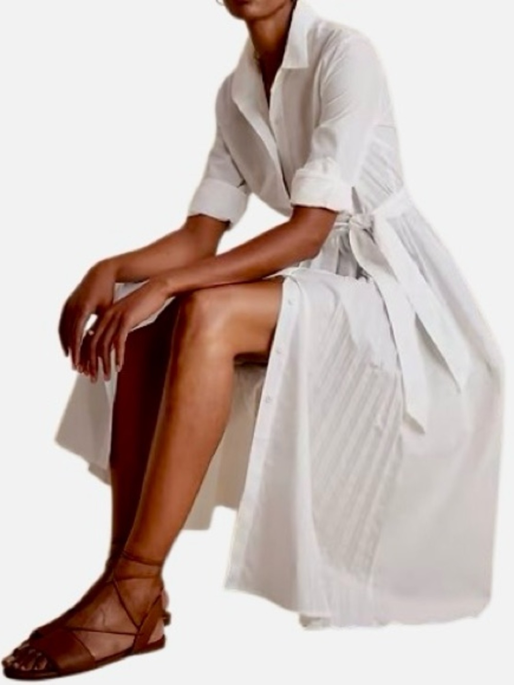 Banana Republic White Shirt Midi Dress